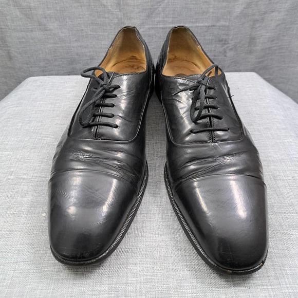 Size 11.5D Bally Black Leather Cap Toe Oxford Dress Shoe Men  display picture 3
